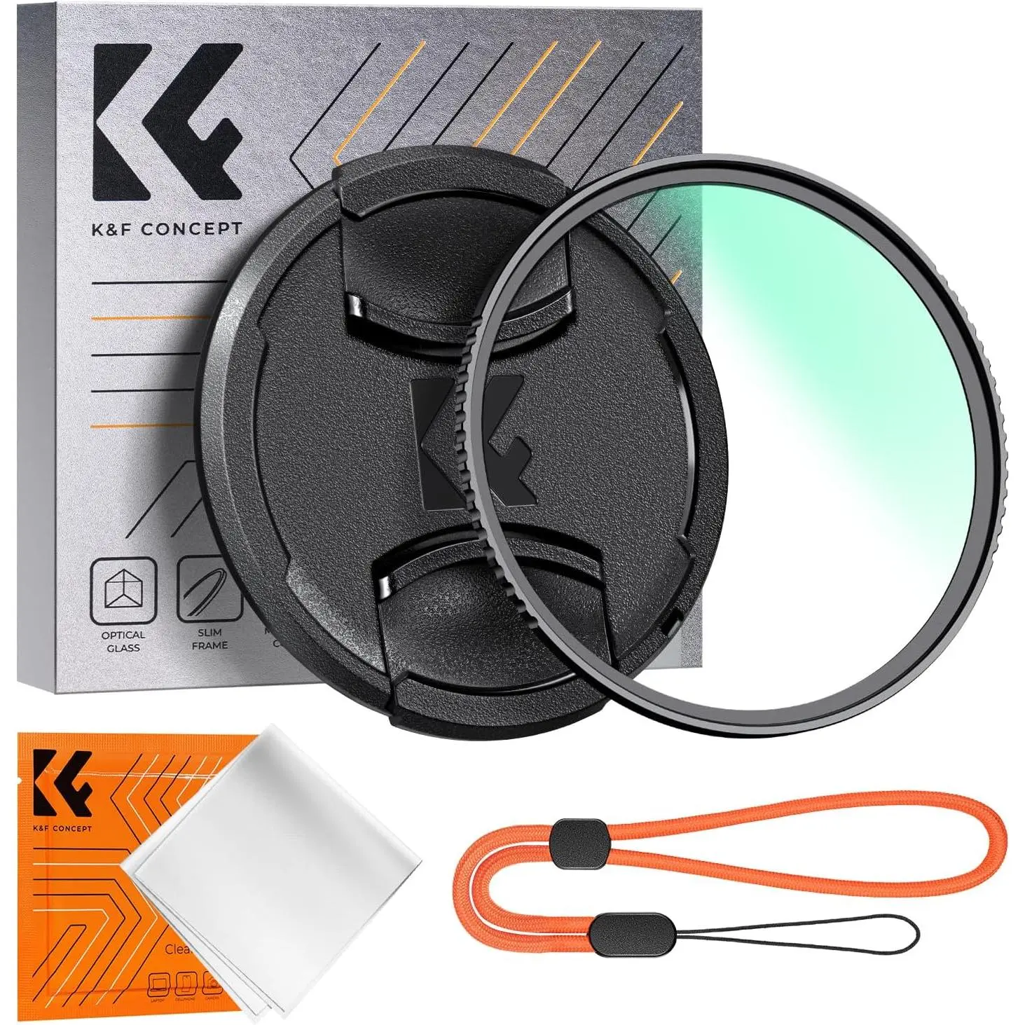 K&F CONCEPT 49mm MC UV Camera Lens Protection Filter (K-Series) - Ultra Slim Optical Glass with 18 Multi-Layer Coatings, Anti-Scratch Camera Accessory, Includes Kit with Lens Cap & Cleaning Cloth, Camera Filters, Uv Protection, Includes Cap