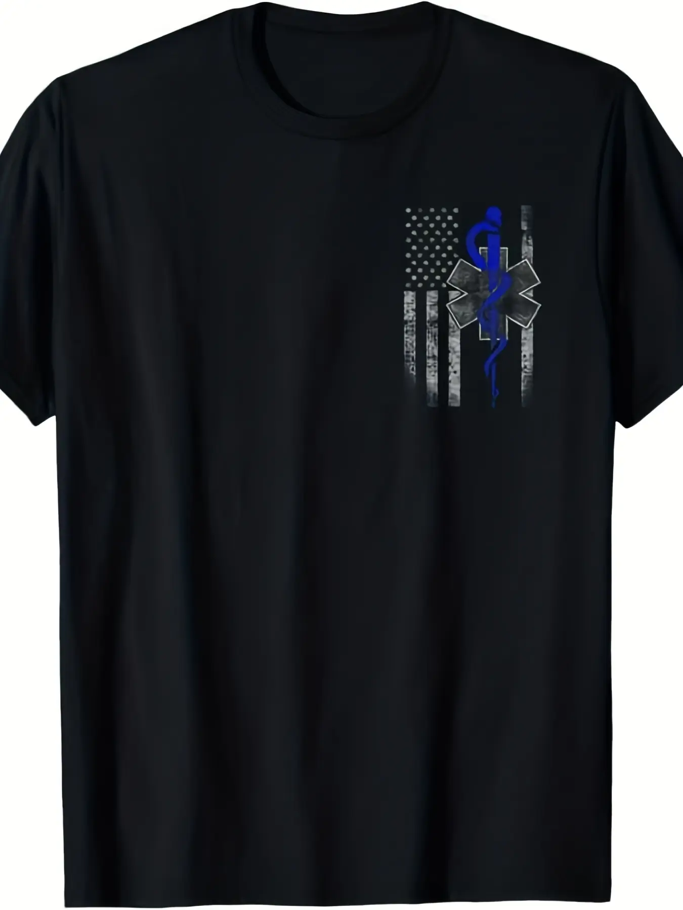 EMT First Responder Flag T-Shirt Made from, Suitable for Both Men And Women.This Unisex Style Features a Printed Design for The Summer of , Crafted from 220G Pure .