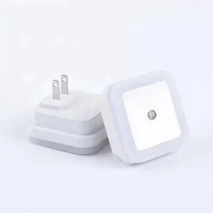 Plug-in Led Night Light with Auto Dusk to Dawn Sensor,Adjustable Brightness Warm White Lights for Hallway,Bedroom, Kids Room, Kitchen, Stairway, 4 Pack