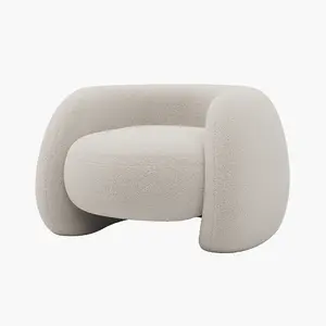 Dori Fleece Curved Lounge Chair by Acanva