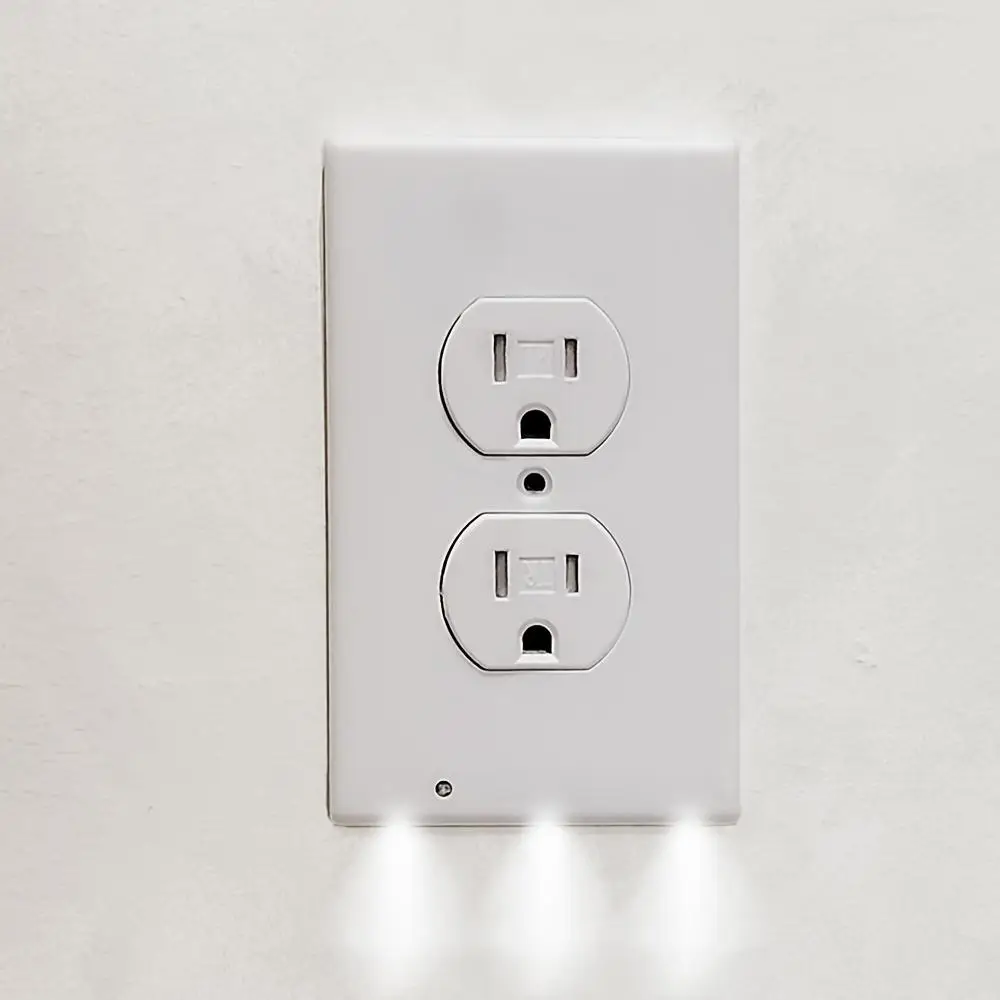 Dual Socket With Night Light, Wall Socket Wall Panel with Night Light, Built-In LED Night Light Wall Panel