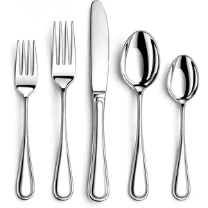 Silverware set for 8,40 Pieces  Stainless Steel Silverware set,Mirror Polished Cutlery Set,Flatware Set for 8,Dishwasher Safe,Luster Series