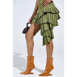 AZALEA WANG GLACIELLE PATENT NUDE WEDGE BOOTIE