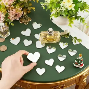 200 pieces, 2.5cm silver mini heart-shaped acrylic mirror, heart-shaped DIY handmade patch, suitable for bathroom, bedroom, living room decoration, creative decorative wall stickers