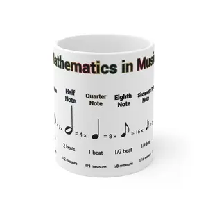 Music Notation Mug — "Mathematics in Music" 11oz Coffee Cup