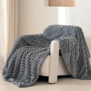 Ultra-Soft Home Decor Blanket, Lightweight Solid Color, Classic Striped Pattern, Multi-Color Options Soft Fleece Blanket, Ideal for Bed Sofa Travel Camping All Seasons,Christmas Gifts For GF