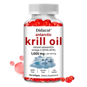 Didacat Antarctic Krill Oil Health Supplement, Supports Heart Health and Joint Health - 120 Capsules
