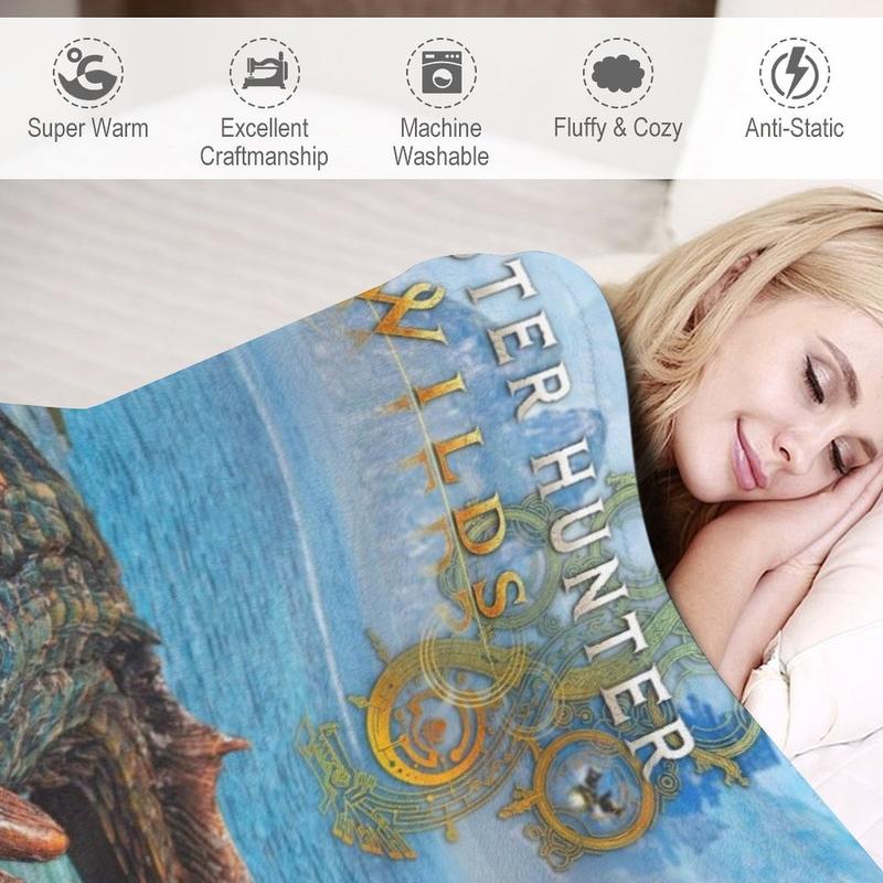 Monster HunterSoft Funny Throw Blanket Flannel Design,Machine Washable For All Seasons D0912-41