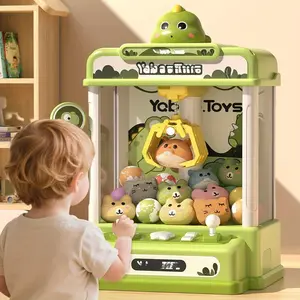 Dinosaur Claw Machine for Kids, Vending Machine Toys with Sound, Grabber Prize Dispenser & 10 Plush Toys & 10 Balls, Electronic Arcade Game Indoor Toy for Home Party Birthday Gifts Age 3 4 5 6 7 8 9