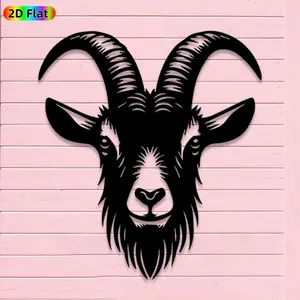 1pc Avant - Garde Goat Head Metal Wall Art, Avant - Garde Goat Head Statue Mural, Iron Craft, Perfect for Living Room, Garden, Zoo Corner Decor, Highquality Engraving, Intricate Craftsmanship, Christmas Decor, Ideal Gift for Nature Lovers