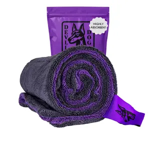 Devil Dog XL Car & Truck Drying Towel | 1200 GSM Microfiber | 24"×45" Purple — For Drivers Who Do It Different