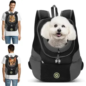 Pet Dog Carrier Backpack, Animal Carrier, Adjustable Breathable Dog Carrying Backpack with Safety Straps for Hiking, Dog & Cat Accessories for Hiking Camping Travel