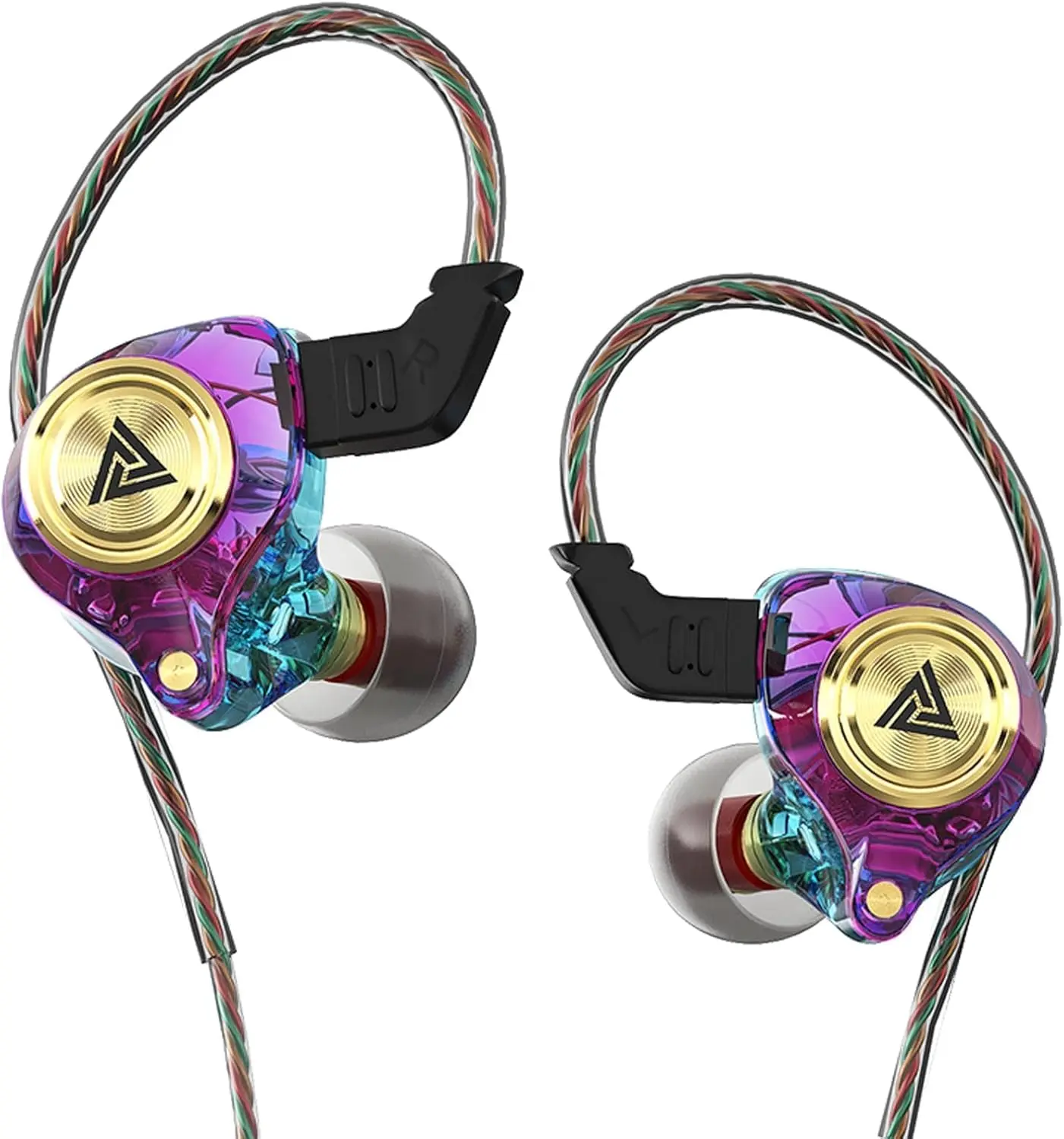 QKZ AK3 In-Ear Wired Portable Earphones with Mic - HiFi Subwoofer, Active Noise Cancellation, 3D Stereo Audio, Water Resistant, Jack Plug for Gym/Workout, Gaming, Game Console, Desktops