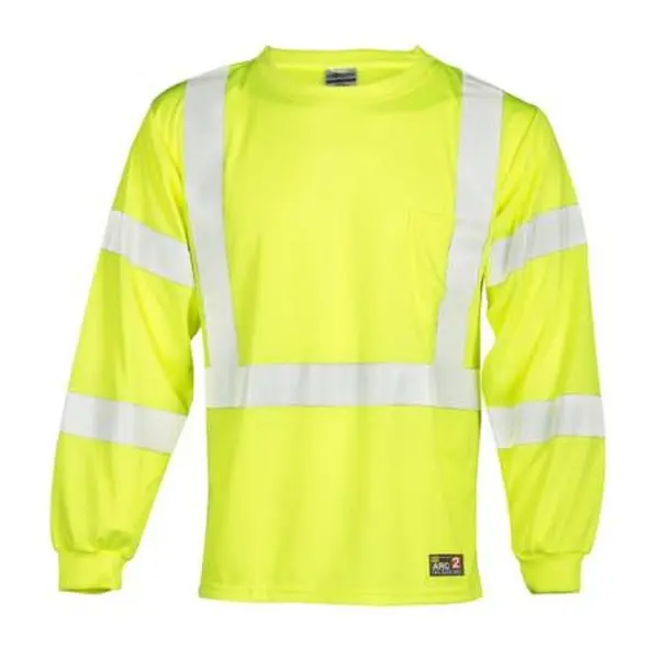 ML Kishigo Flame Resistant FR Long Sleeve T-Shirt - Economy - Medium -  Lime - F462M