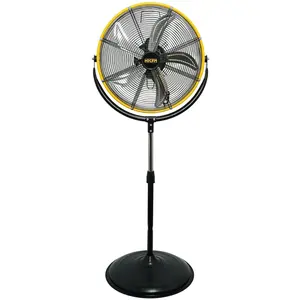 20" Tilting Pedestal Fan, 4300 CFM High Velocity 3-Speed Standing Fan with 1/5 HP Powerful Motor for Residential, Commercial, Industrial, Warehouse, Garage, Workshop - UL Safety Listed (Yellow) circulator fan industrial fan heavyduty fan