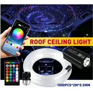 Multicolor Star Ceiling Kit 1000pcs Optical Fibers 15 Static Colors RGB Mix Remote APP Control for Bedroom Car Interior Starlight Roof Led Backlights