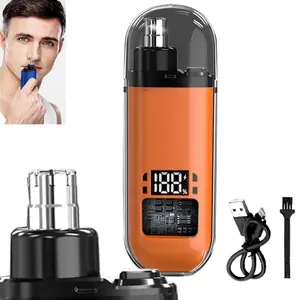 Professional Nose and Ear Hair Trimmer for Men & Women – 2025 Cordless Rechargeable Grooming Tool with LED Display, Travel Kit Included (Black,Blue,Orange)