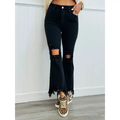 Risen Black Ready For Anything Crop Jeans (Reg & Plus)