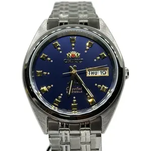 Orient Men’s Automatic Watch – Deep Blue Dial, Stainless Steel, Day-Date Display