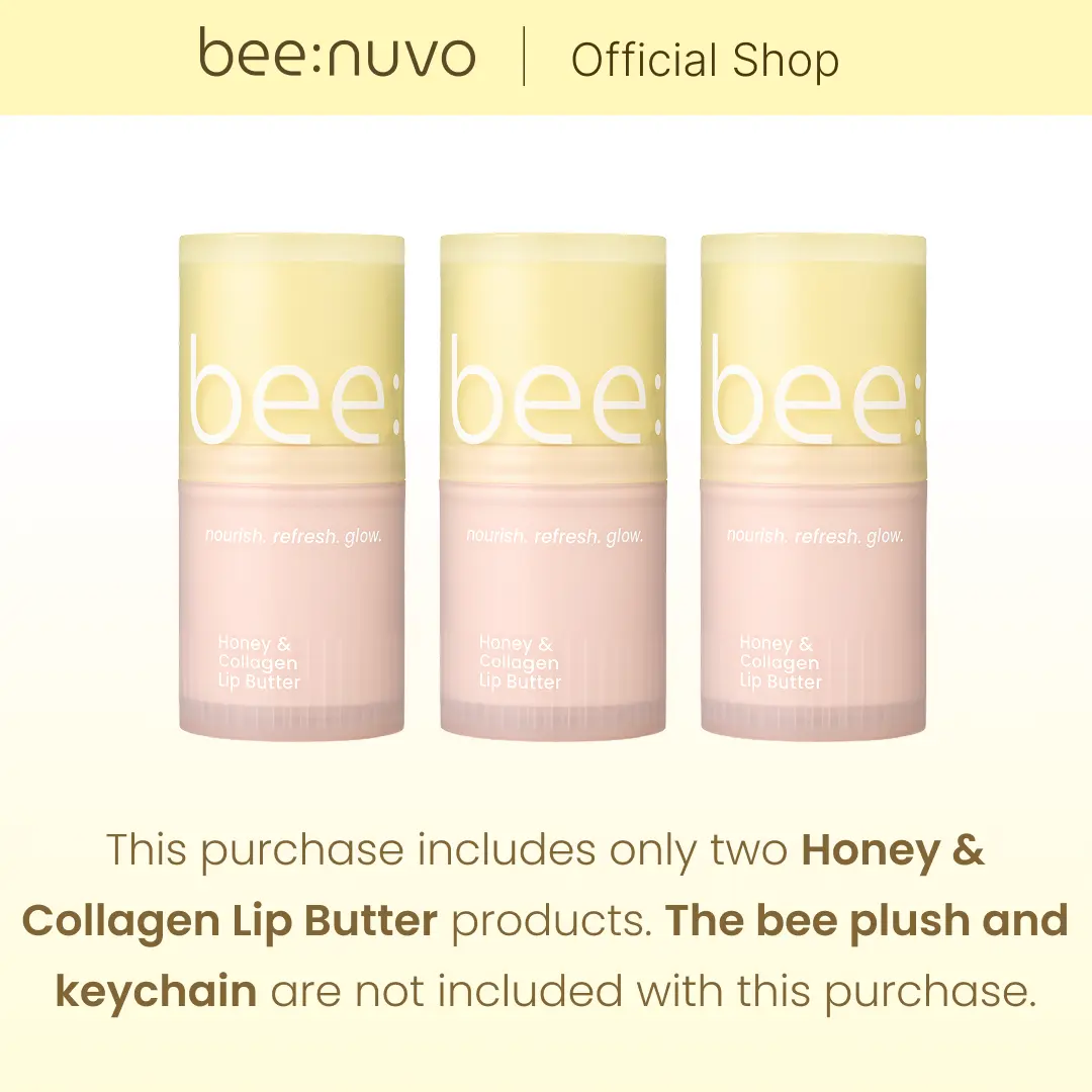 beenuvo Honey & Collagen Lip Butter Trio – 3-Pack Deep Moisture Lip Balm | 13g Each