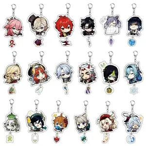 Anime Game Key chain Genshin Impact Arlecchino Navia Pendant Women Men Bag Car Keychain Accessories Cell phone Acrylic Key Rings