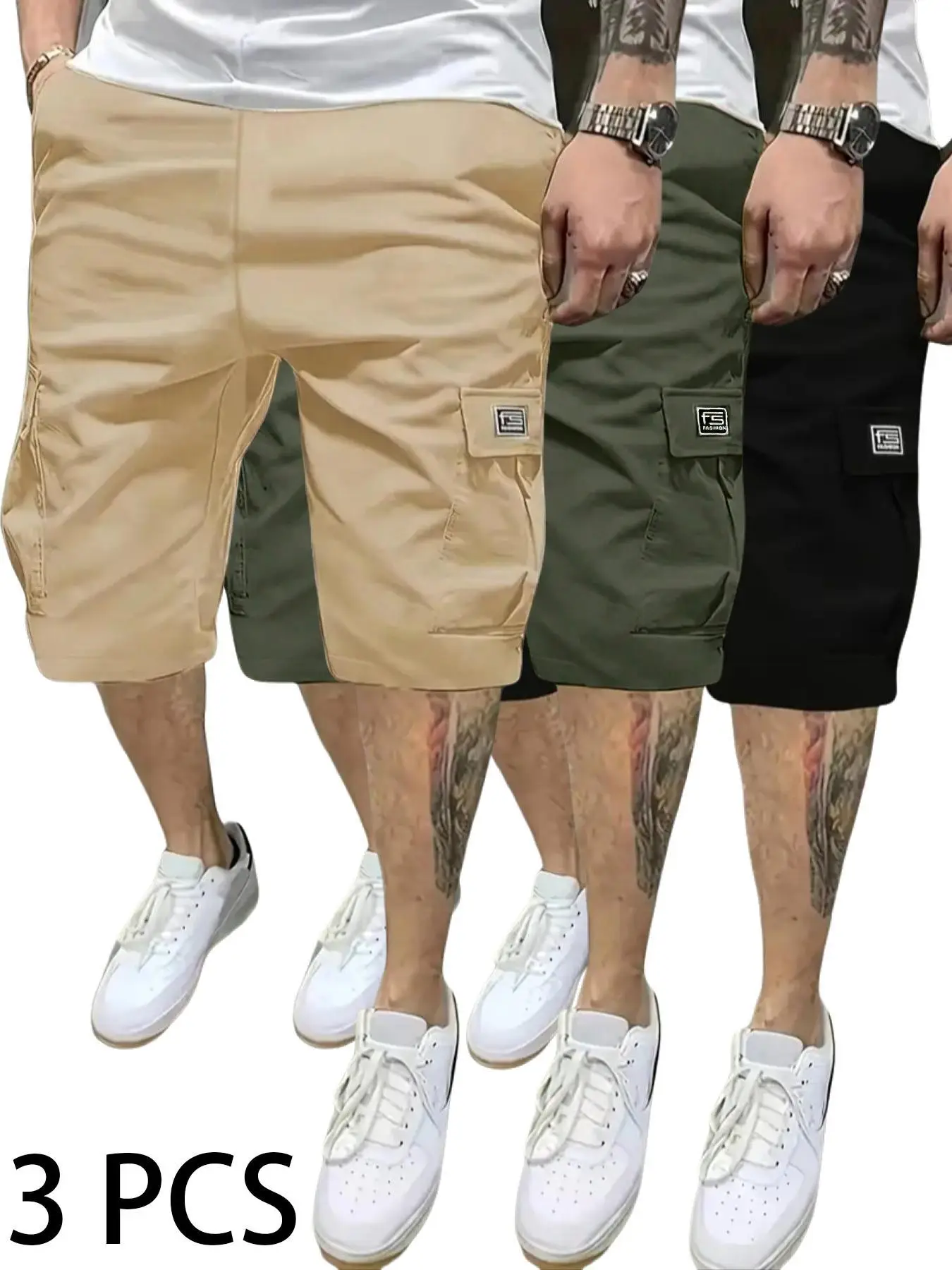 Men's Solid Color Flap Pocket Cargo Shorts, Regular Fit Casual Fashion Comfy Shorts for Summer, Men's Bottoms for Daily Wear