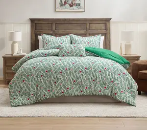 Hallmark Green Branches 3-Piece Holiday Comforter Set, Twin/Tw