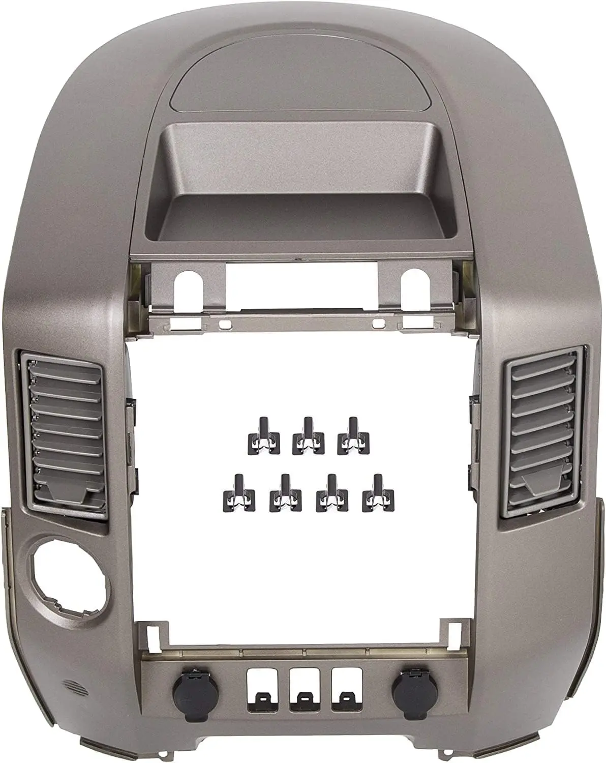 Center Dash Audio A/C Instrument Panel Bezel Cover Lid Compatible with Nissan 2004-2006 Titan XE SE Armada SE Replacement for 682578S800 Dashboard Finisher Bezel - Gray WITHOUT Center Speaker