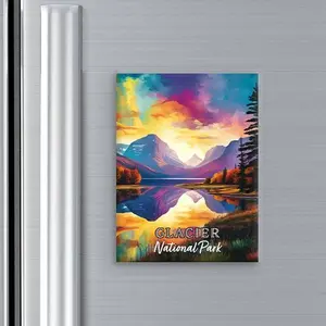 Glacier National Park Magnet - Pop Art-Inspired Classic Keepsake Collection