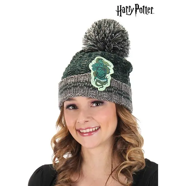 Slytherin Heathered Pom Beanie