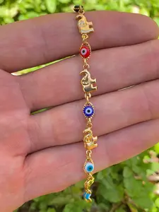 Elephant Evil Eye Bracelet for Womens Kids Boys Girls for Everyday Wear Use Anniversary Birthday