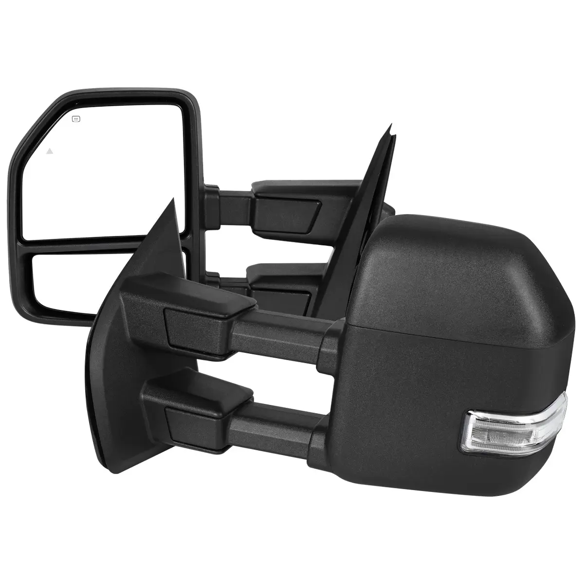 2021-2025 Ford F150 F250 Power Adjustable, Heated, & Manual Extendable Towing Mirrors w/ Clear Lens LED Turn Signal & Puddle Lights