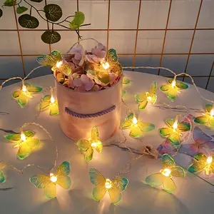 1.5M Butterfly LED Fairy Light String Garland for Girls Birthday Party Wedding Spring Home Decorations Kids Christmas Gift 10 LED Battery Operated Outdoor Fair