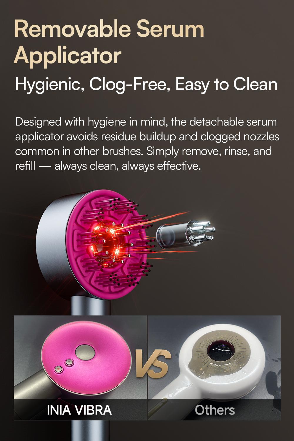 INIA VIBRA 4-in-1 Scalp Therapy Device, Red Light, Microcurrent, Massage, Serum Infusion, Scalp Massager Beauty Device, Waterproof & Wet/Dry Use, Perfect Holiday Gift