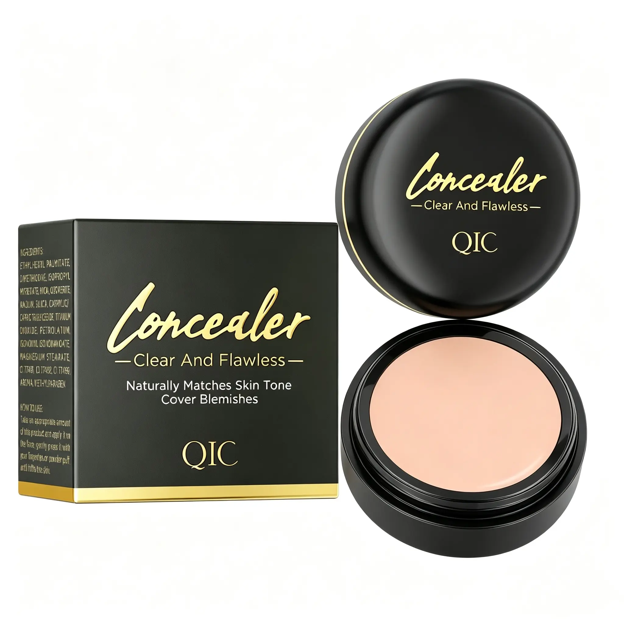 Matte Finish Concealer Cream Balm - Full Coverage, Lightweight Buildable Cosmetic for Dark Circles, Acne Scars, Blemishes, Normal Skin, Longwearing Waterproof Makeup, Youth-Focused Beauty Product for Daily Foundation Routine & Natural Look