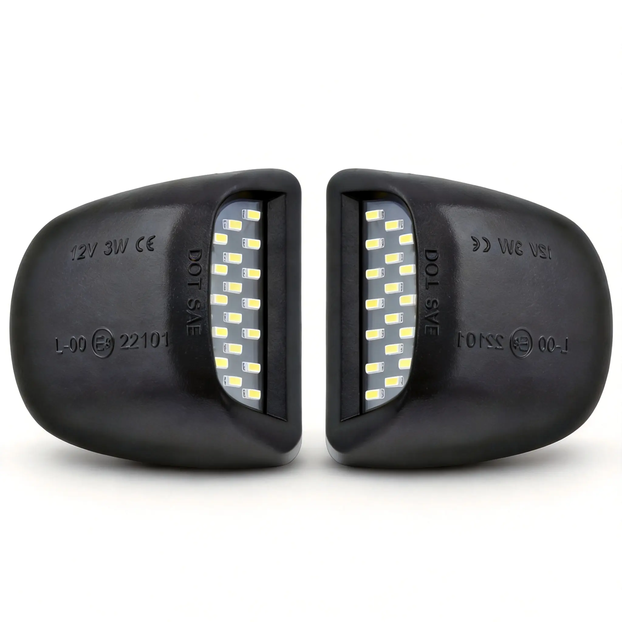 2Pcs DOT SAE Approved 18SMD LED License Plate Lights, 6500K White Waterproof Tag Lamps for Chevy Silverado, GMC Sierra, Ford F Series Pickup Trucks
