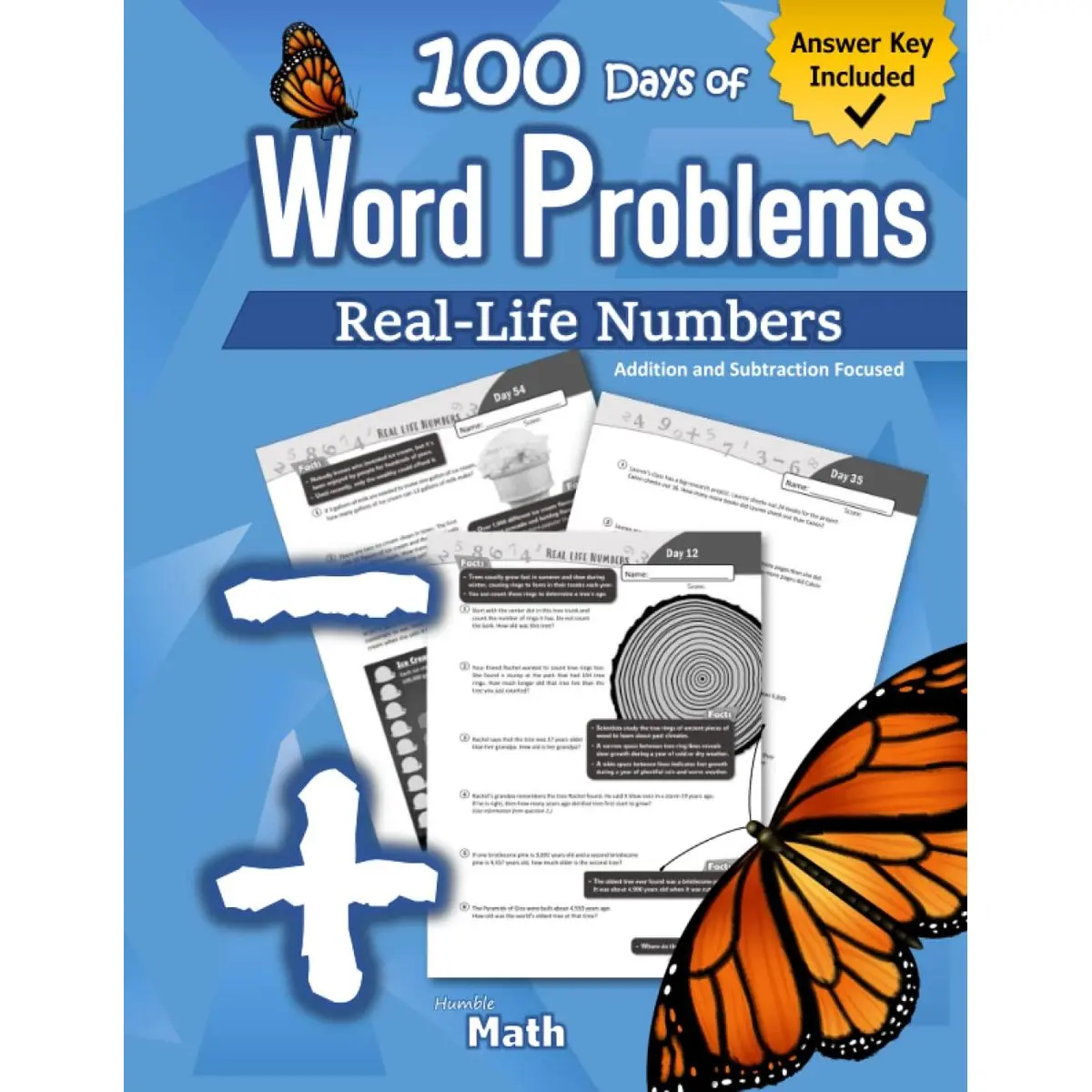 Humble Math – Word Problems: 2nd Grade / 3rd Grade (Ages 7-9) Addition and Subtraction Focused: Real-Life Numbers and Daily Practice Questions ... to make story problems fun for students. Paperback – April 22, 2021