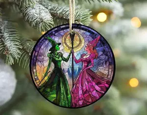 Elphaba and Glinda Besties Acrylic Ornament, Wicked Christmas, Wicked The Musical