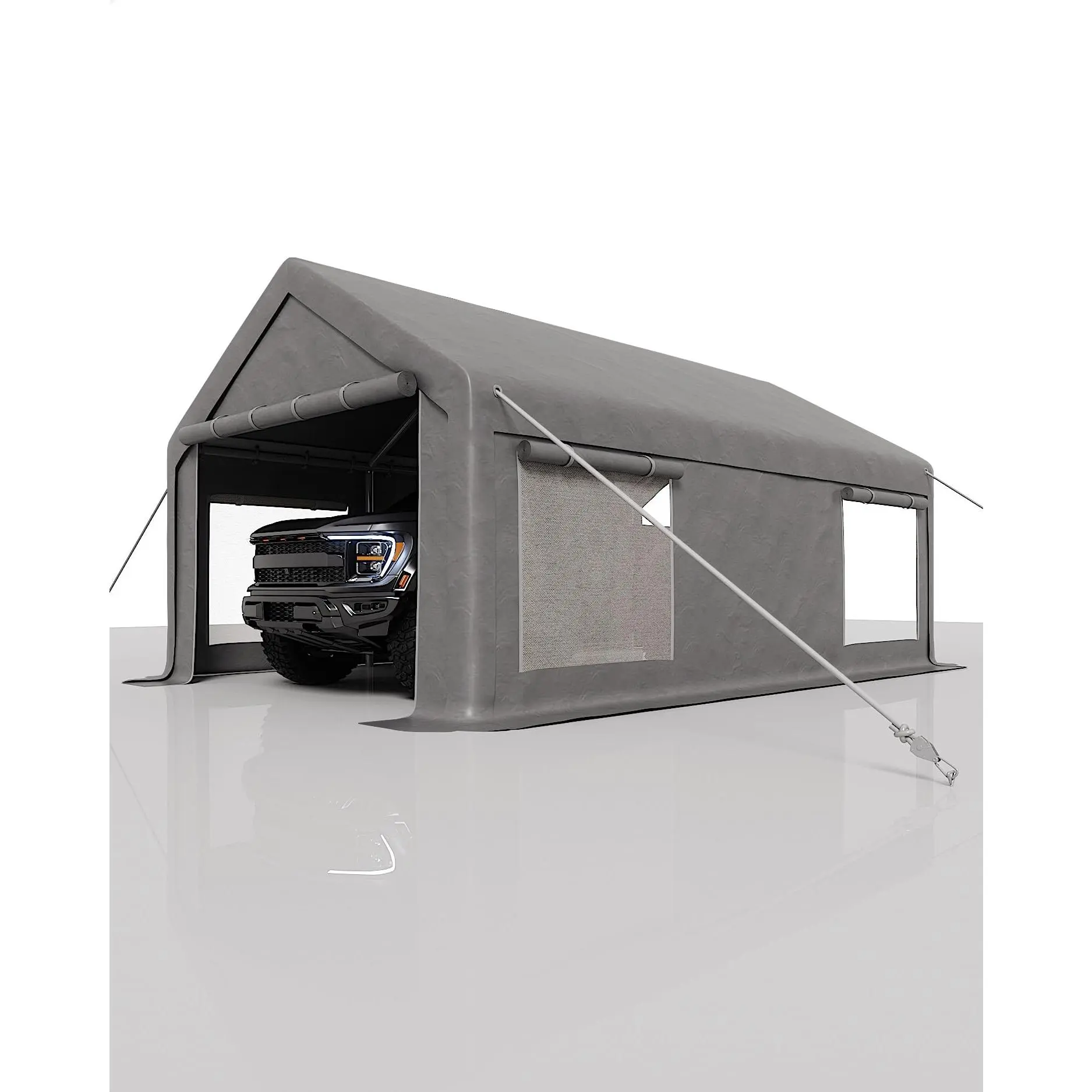 Heavy Duty Portable Carport 12x20FT – Waterproof Outdoor Garage Shelter – Roll-Up Windows & Removable Sidewalls – UV & Snow Protection – All-Weather Storage Tent for Car, Truck, Boat, Motorcycle, Heavy Duty Canopy, Steel Frame