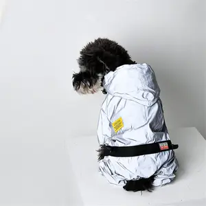 Dog Raincoat Four-Legged Waterproof Full Coverage Reflective Pet Raincoat Small Dogs Bichon Pomeranian Corgi French Bulldog Safety Jacket