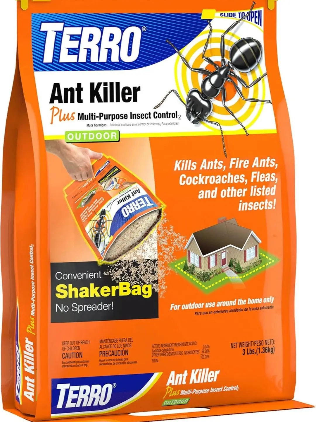 TERRO T901-6 Ant Killer Plus Multi-Purpose Insect Control for Outdoors - Kills Fire Ants, Fleas, Cockroaches, and Other Crawling Insects - 3lb