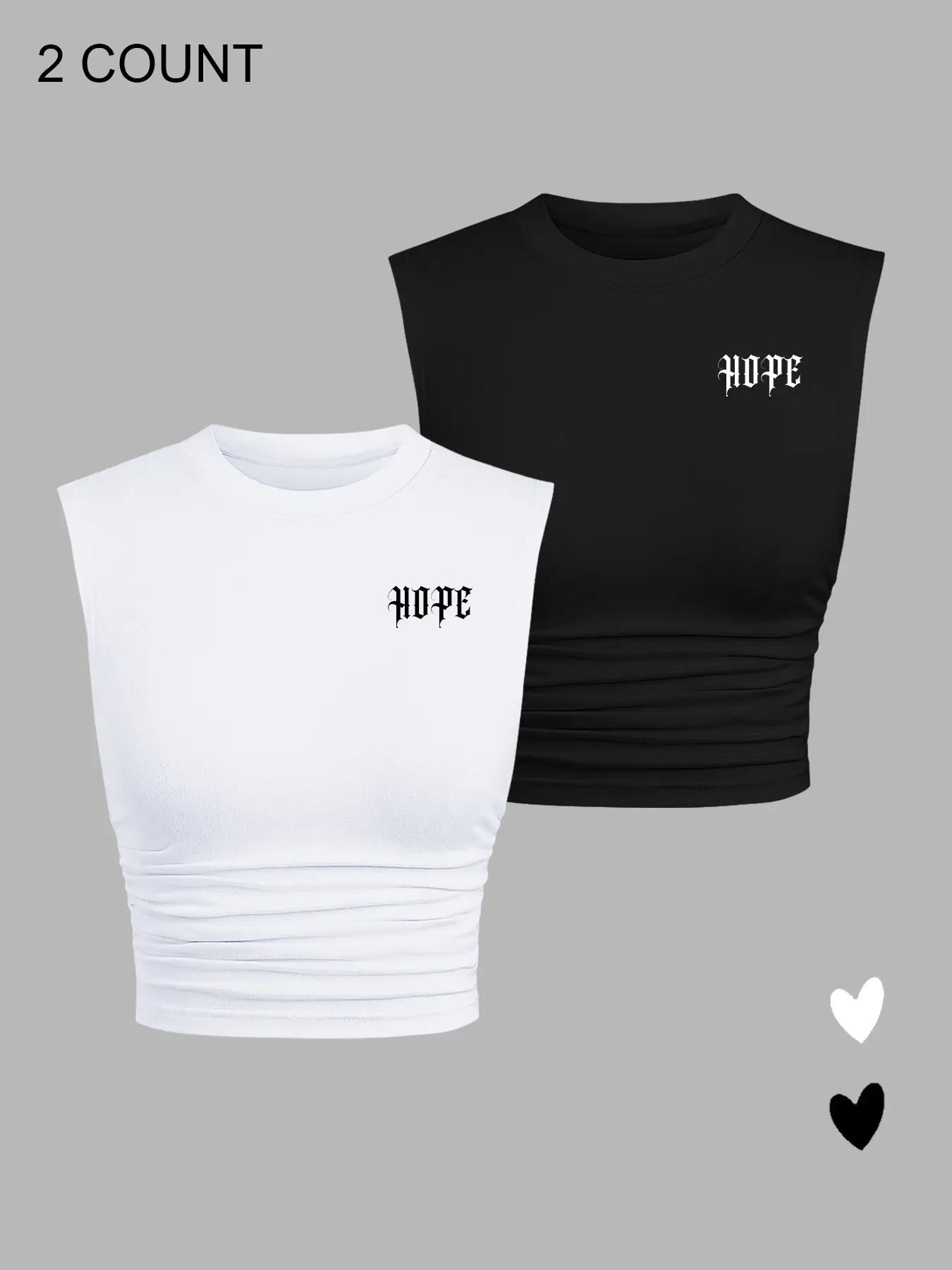Hope Letter Design Sleeveless Vest Set, Y2K Style Slim-Fitting Top, & Two-Piece, Casual Wear for All Seasons