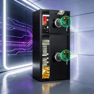 6.5 Cu ft Safe Box, Home Safe With Removable Shelves & LED Lights, Dual Alarm System + Digital Code Deposit Safe, Cash, Files Storage & Office Use