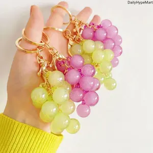Cute Jelly Grape Keychain - Creative Fruit Bag Pendant, Daily Fashion Accessory Gift for Fashion Enthusiasts
