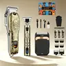 LQT Professional Cordless High-Precision Men's Hair Trimmers & Clippers - Rechargeable Barber Equipment Kit with LED Display, Stainless Steel Adjustable Cutter, USB Port, ABS Body, Shaver, Quiet Home Cuts, Long Lasting Batteries, Salon/At-Home Use