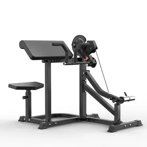 Gymusclo Bicep and Tricep Machine, Plate Loaded Arm Curl Machine with Smooth Cable Pulley System, Adjustable Preacher Curl Bench with Multi-Grip Handles, Home Gym Equipment Fits 1" & 2" Weight Plates