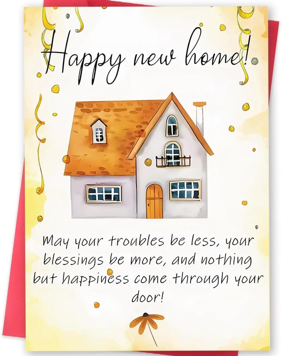 New Home Card, Housewarming Gift Decoration for Women Men | Double-Sided Warm House Design, New Home Card Decoration Gift for Couples, Friends, Family, New Homeowners
