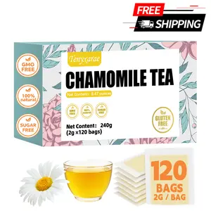 Organic Chamomile Tea Bags–120 Tea Bags (2g/Bag), Made from 100% Natural Chamomile Flowers | Helps with Digestion and Improve Sleep | Caffeine-Free | Sugar-Free | Gluten-Free | Vegan | Individually Wrapped Eco-Friendly Tea Bags