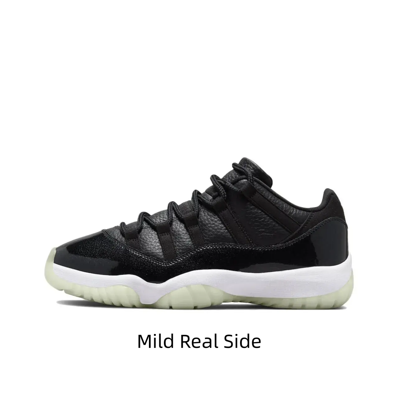 Low Cut Glossy Retro Sport Shoes Dual Material Leather Upper Soft Cushion Insole Shock Absorb Luminous Midsole Wear Resistant Rubber Sole For Gym Walking