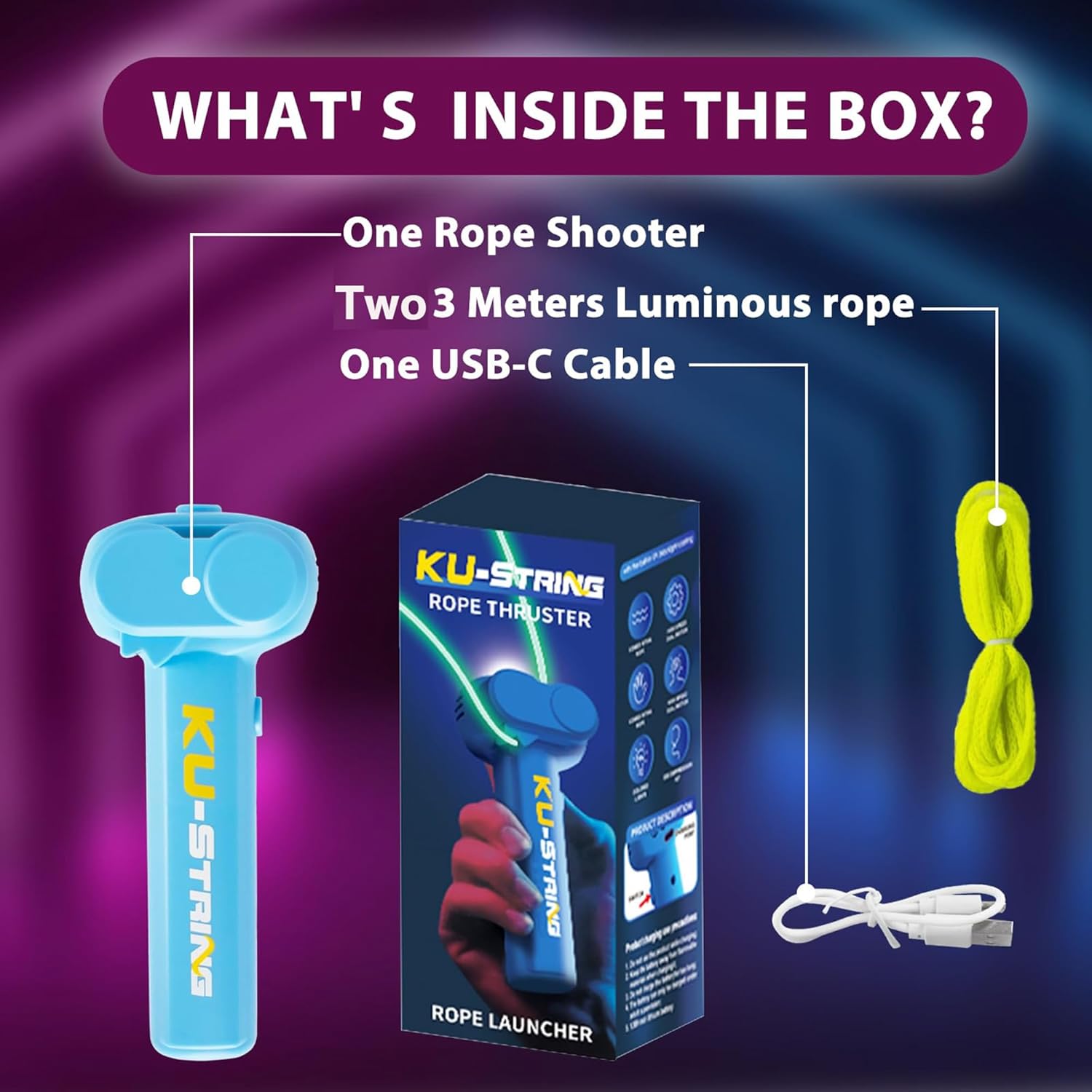 Electric String Rope Launcher Toy, 1 Box Electric String Rope Launcher ...